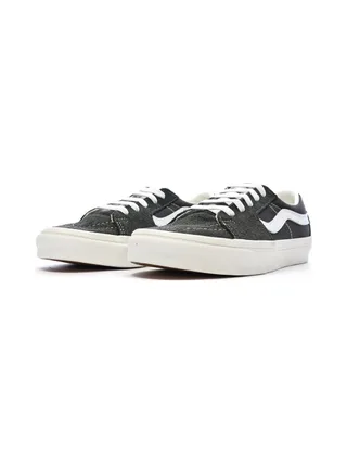 Baskets Gris/Blanc Femme Vans Sk8-low Canva 6