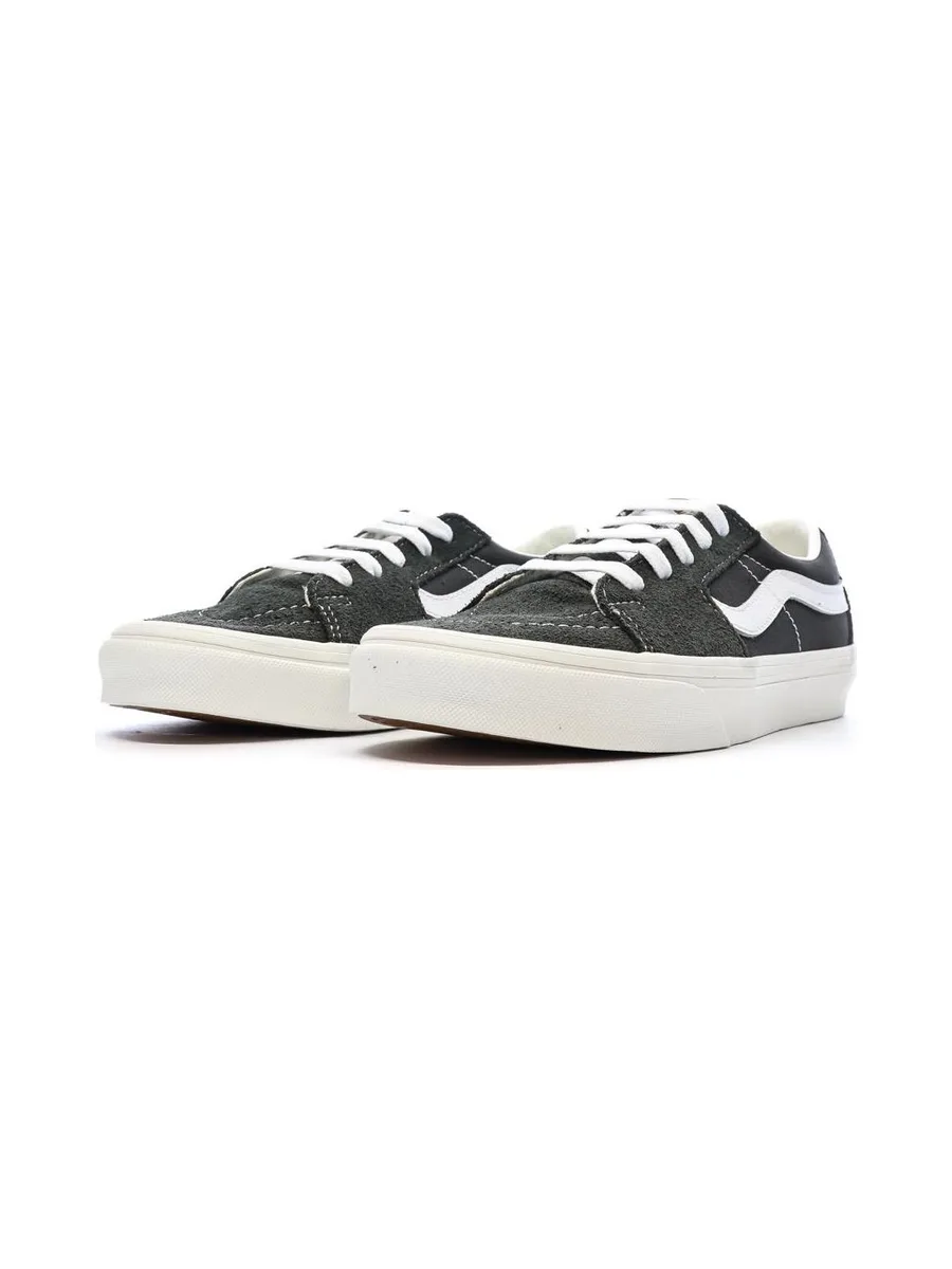 Baskets Gris/Blanc Femme Vans Sk8-low Canva 6