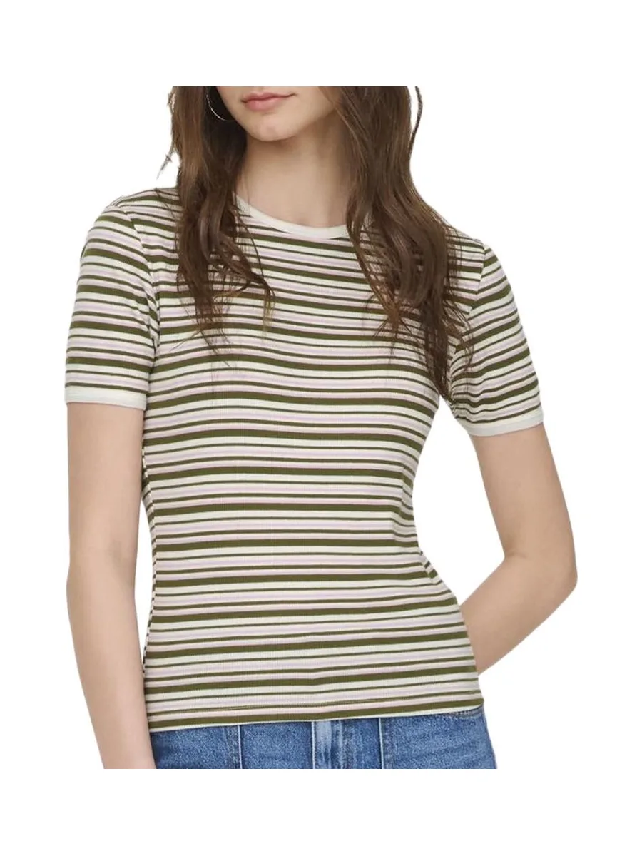 T-Shirt Marron/Beige/Rose Femme JDY Lada 2