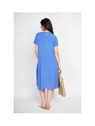 Robe découpe devant évasée à manches courtes 4