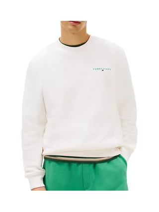 Sweat Blanc Homme Tommy Hilfiger Linear Crew 1