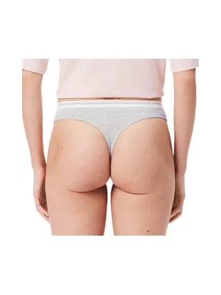 X3 Strings Gris/Noir Femme Lacoste Coton Stretch 3