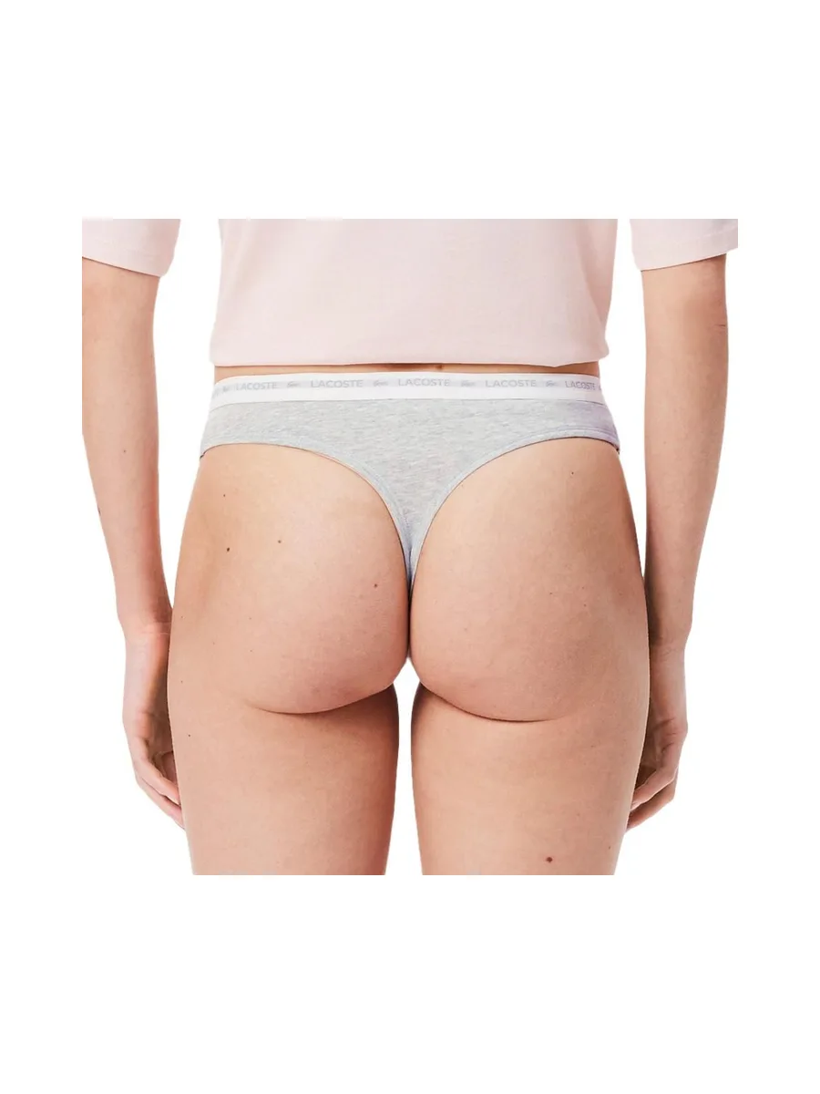 X3 Strings Gris/Noir Femme Lacoste Coton Stretch 4