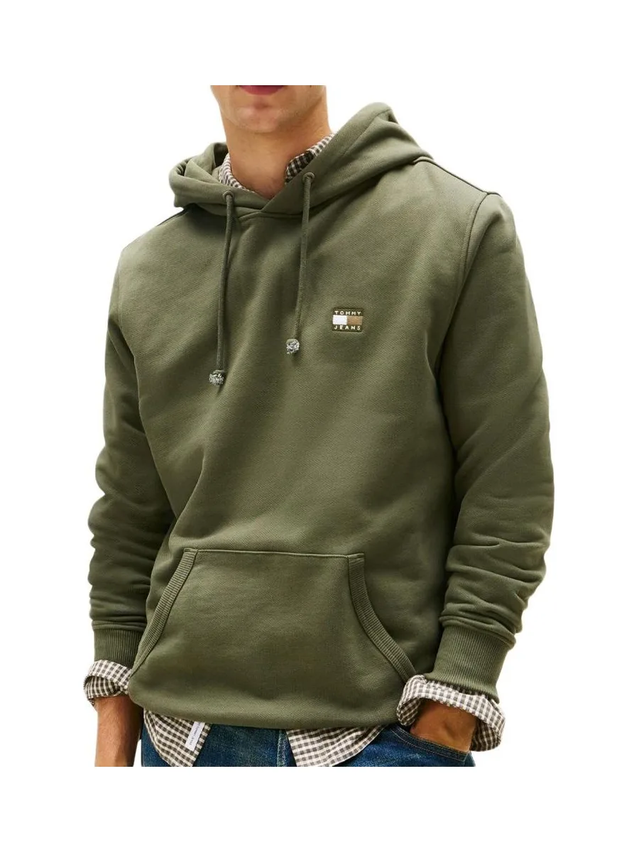 Sweat à Capuche Kaki Homme Tommy Hilfiger TJM Reg Badge 2