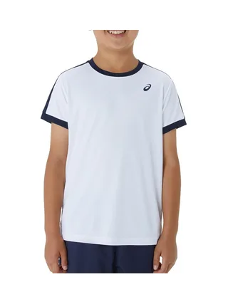 T-Shirt Blanc/Marine Garçon Asics 2044A044 1