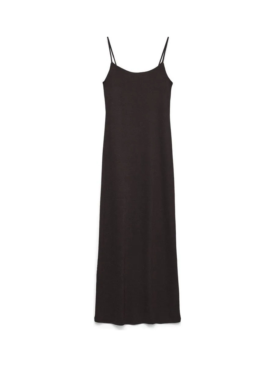 Robe Moulante Marron Foncé Femme Vero Moda Kanva Ankle 2