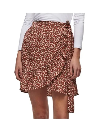 Jupe Marron à fleurs Femme Only Olivia 1