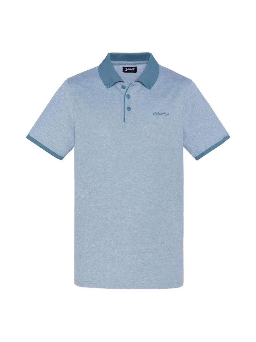 Polo Bleu Clair Homme Schott PSPENY 2