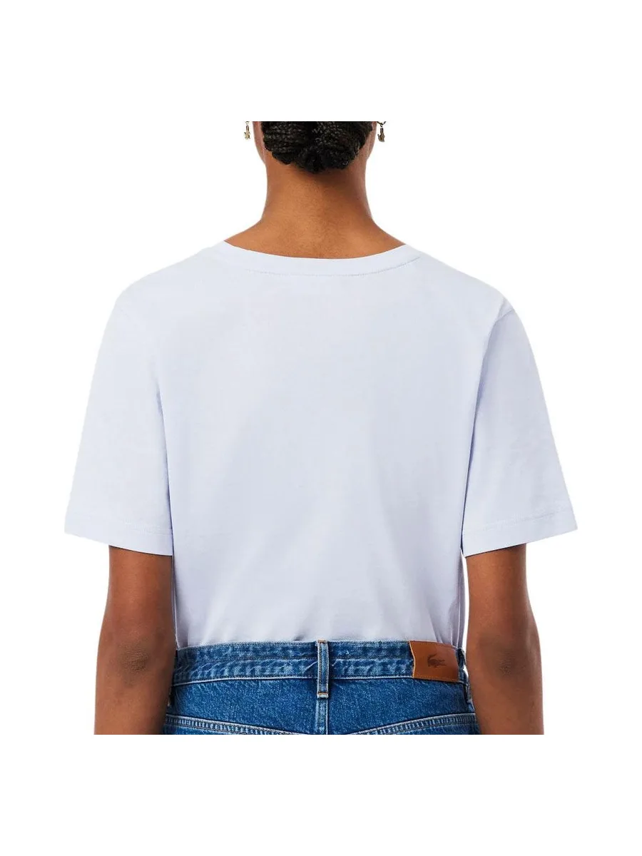 T-Shirt Bleu Femme Lacoste Relaxed 3