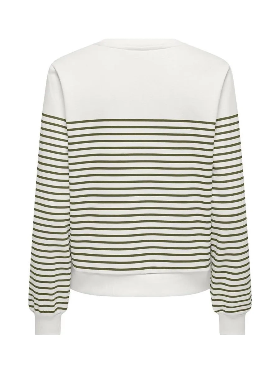 Sweat Blanc/Vert Femme Only Bine 3
