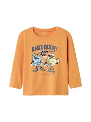 T-Shirt Manches Longues Orange Garçon Name it Thorhim 1