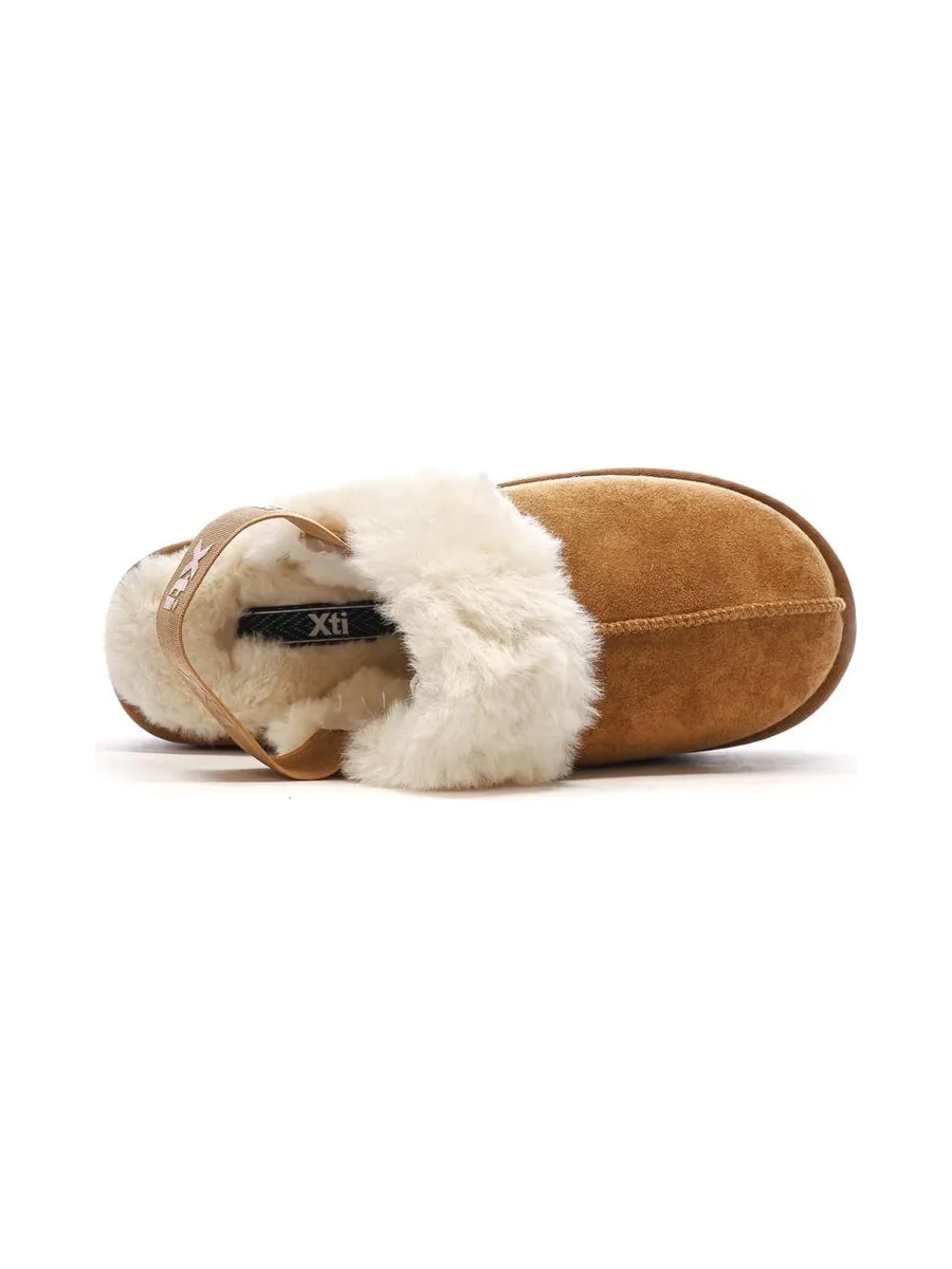 Sabots fourrés à élastique Camel Femme Xti Microfiber 6