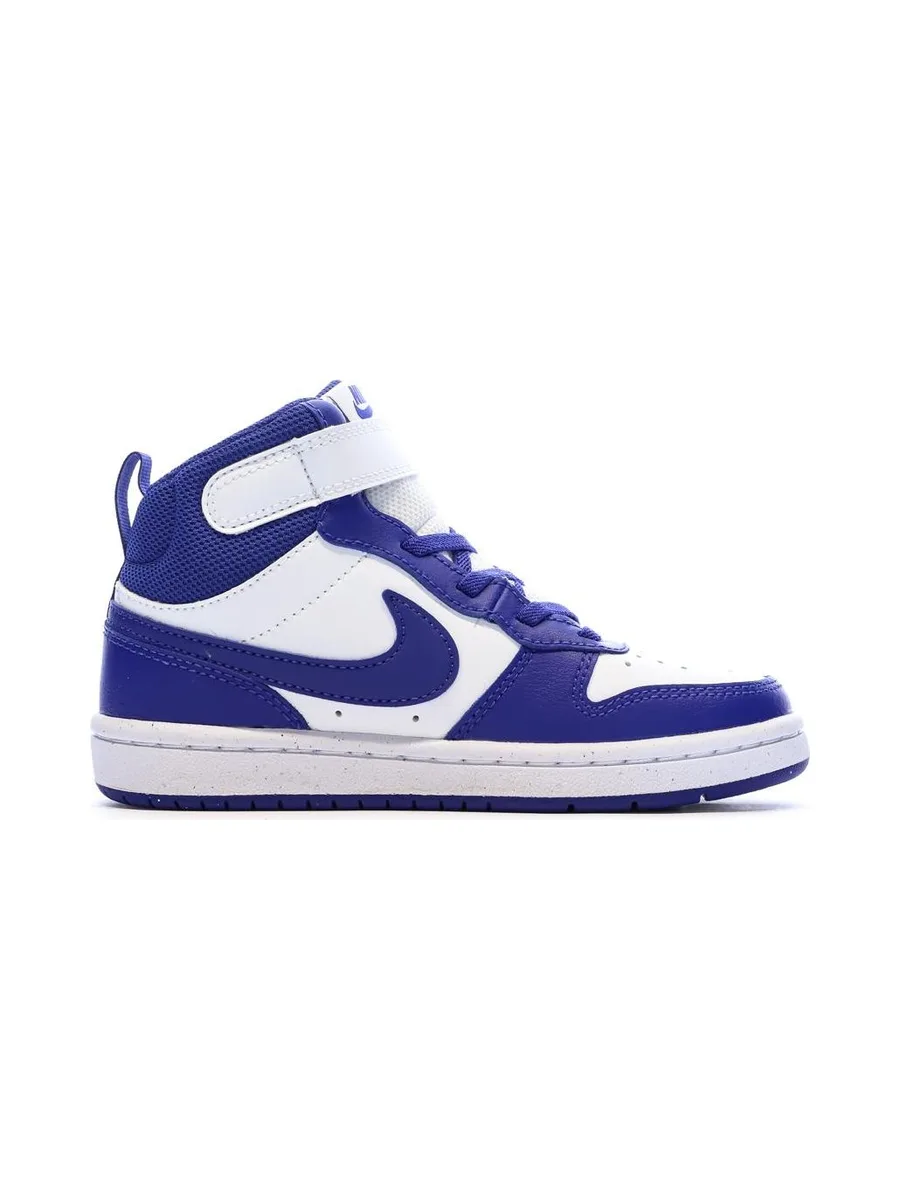 Baskets Blanches/Bleu Garçon Nike Court Borough Mid 2 3
