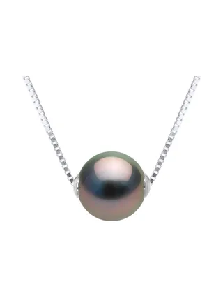Collier Véritable Perle de Tahiti Ronde 9-10 mm — Or 375 Millièmes — 42 cm 1