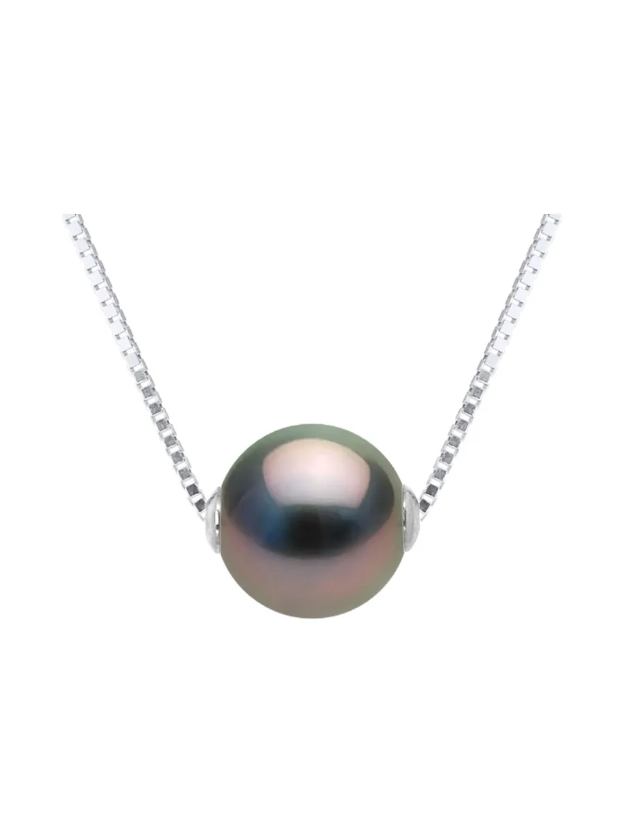 Collier Véritable Perle de Tahiti Ronde 9-10 mm — Or 375 Millièmes — 42 cm 1
