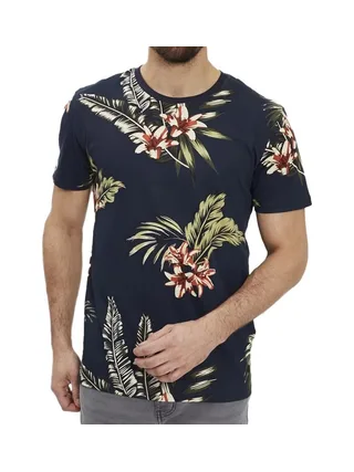 T-shirt Marine imprimés Homme Jack & Jones Tropic 1