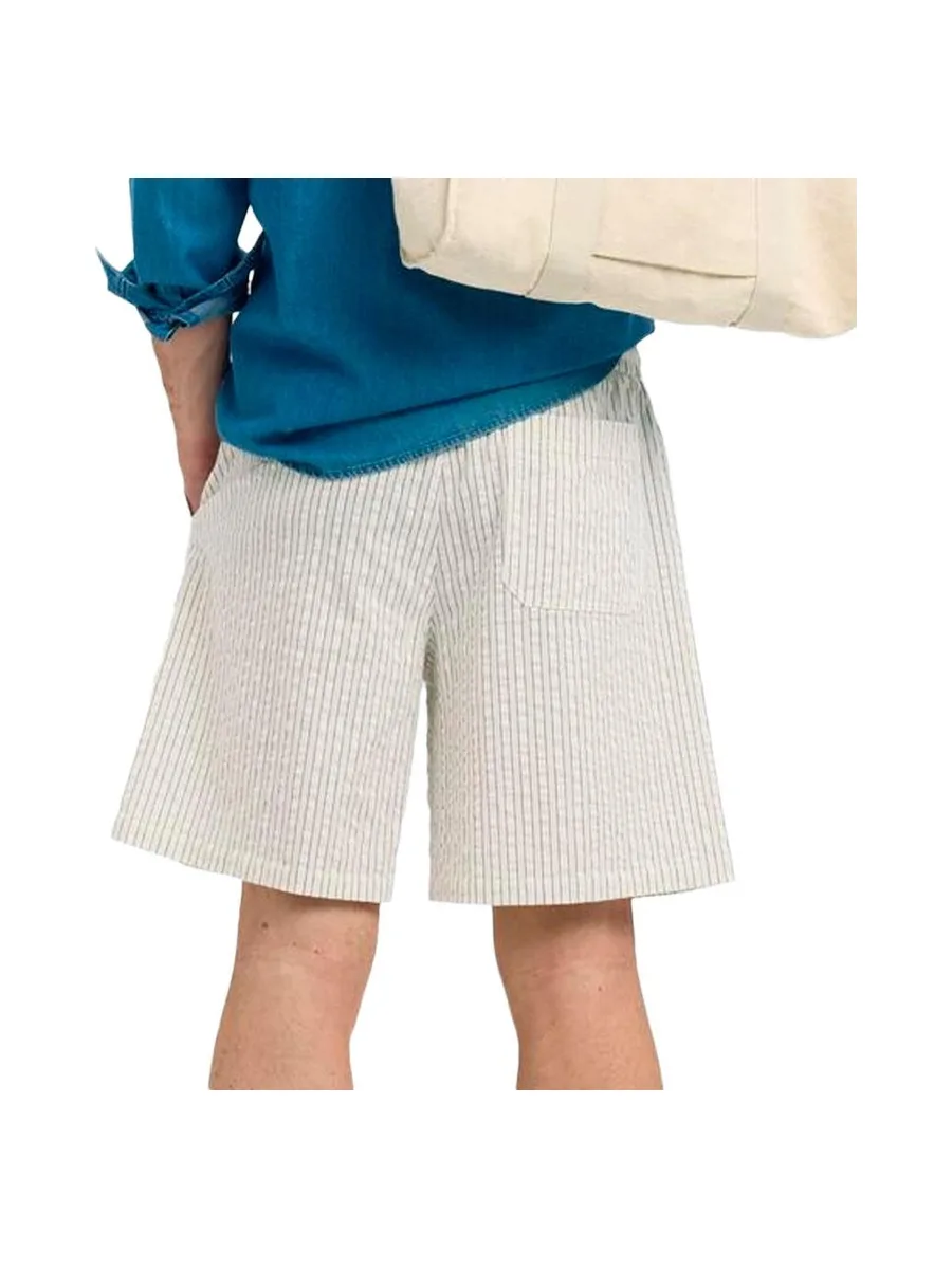 Short Blanc à Rayures Homme Selected Loose 3