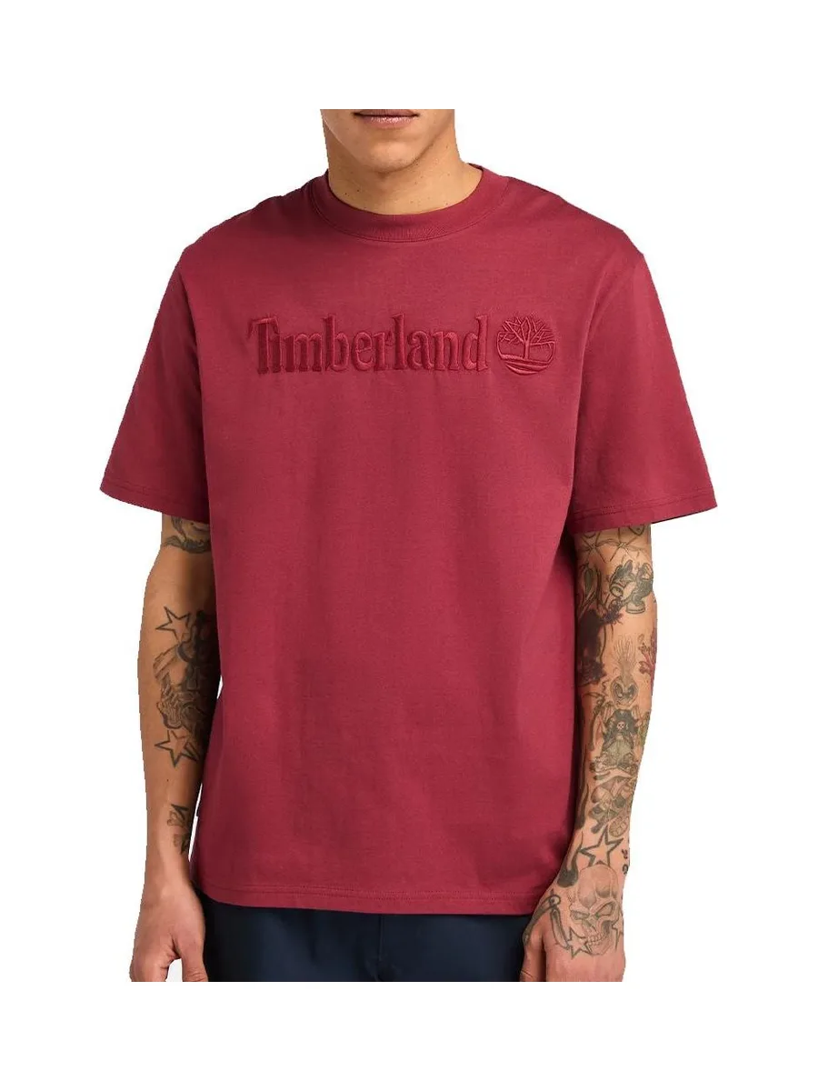 T-Shirt Bordeaux Homme Timberland Sleeve 2