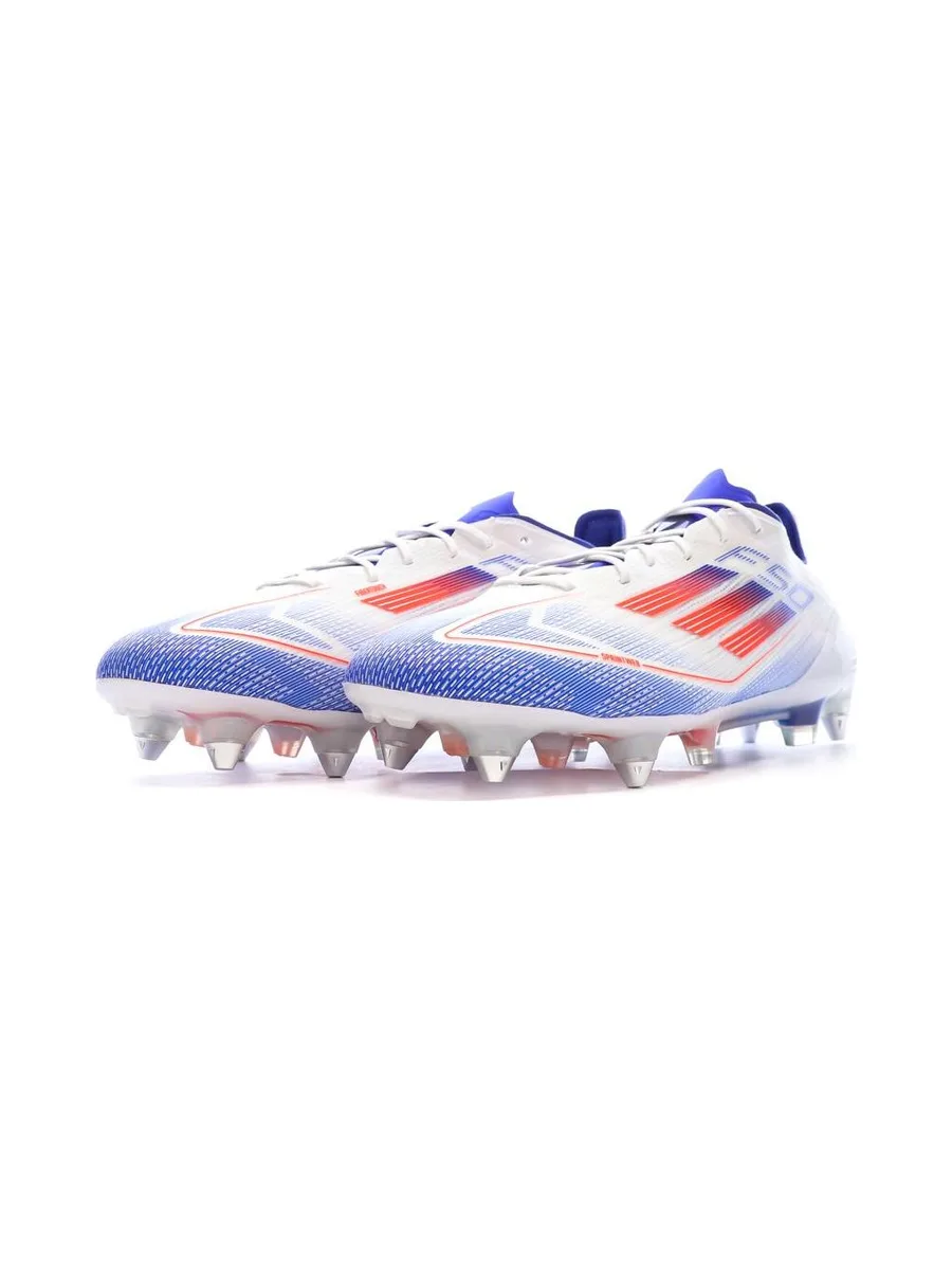 Chaussures de Foot Blanc/Bleu Adidas F50 Elite SG 7