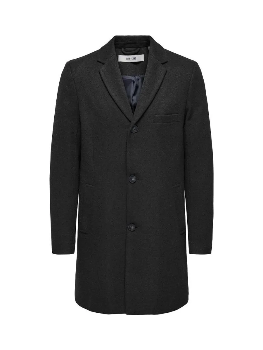 Manteau Noir Homme Only & Sons Maylon 2