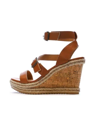 Sandales Compensée Camel Femme Chattawak Summer Camel 1