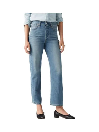 Jean Bleu Femme Levi's Ribcage Straight Ankle Cool In 72693 1