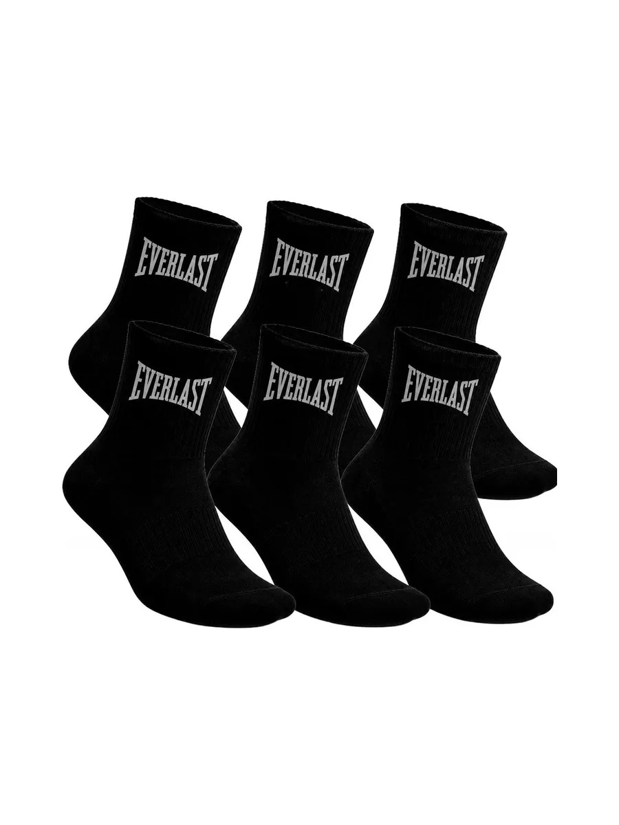 Lot de 6 Paires de chaussettes Noires Homme Everlast EL062 2