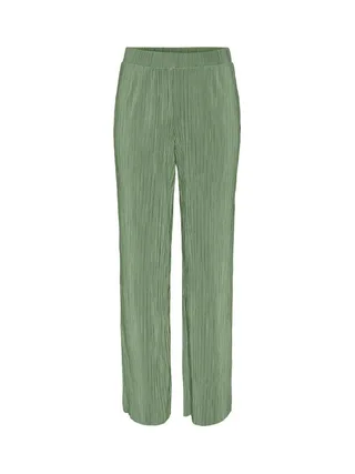 Pantalon fluide Plissé Vert Femme Pieces Pammi 3