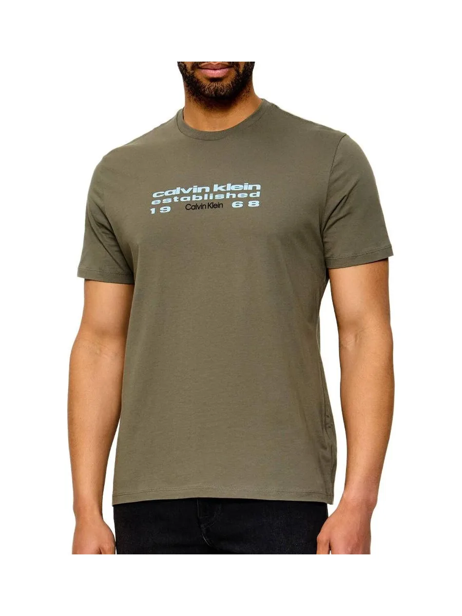 T-Shirt Kaki Homme Calvin Klein Jeans LV04RG800G 2