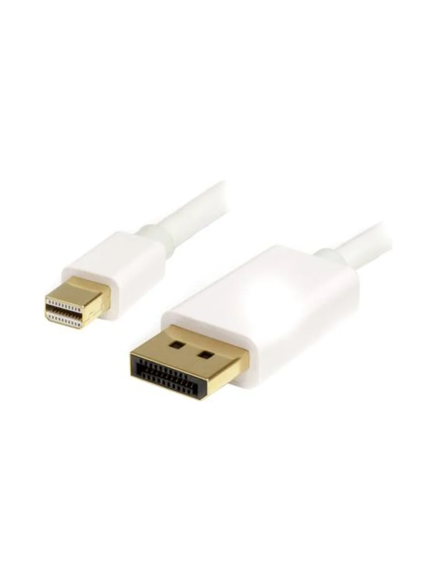 2m White Mini DP to DP 1.2 Cable 1