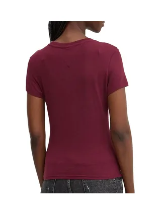 T-shirt Bordeaux Femme Tommy Hilfiger Slim Linear 2