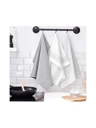 Lot De 3 Torchons Imprimé Gris Today Essential 2