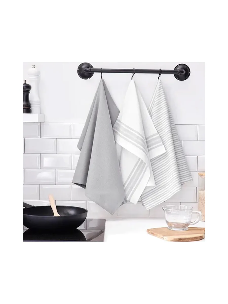Lot De 3 Torchons Imprimé Gris Today Essential 3