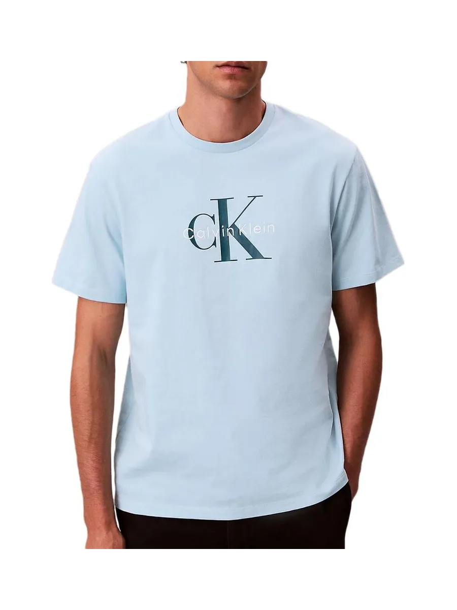 T-Shirt Bleu Homme Calvin Klein Jeans Hero 2