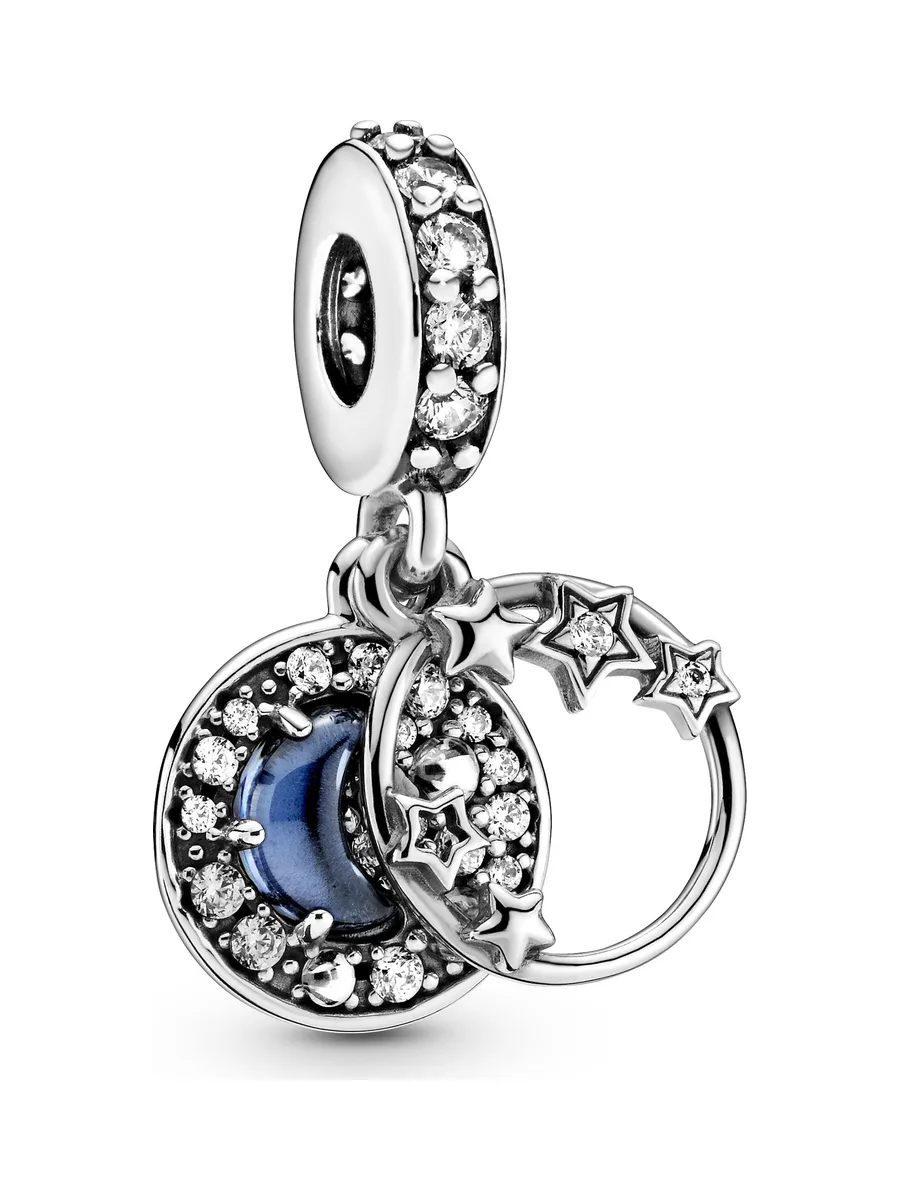 Pandora - Charm Étoile Moon skylight crystal en argent sterling bleu 1
