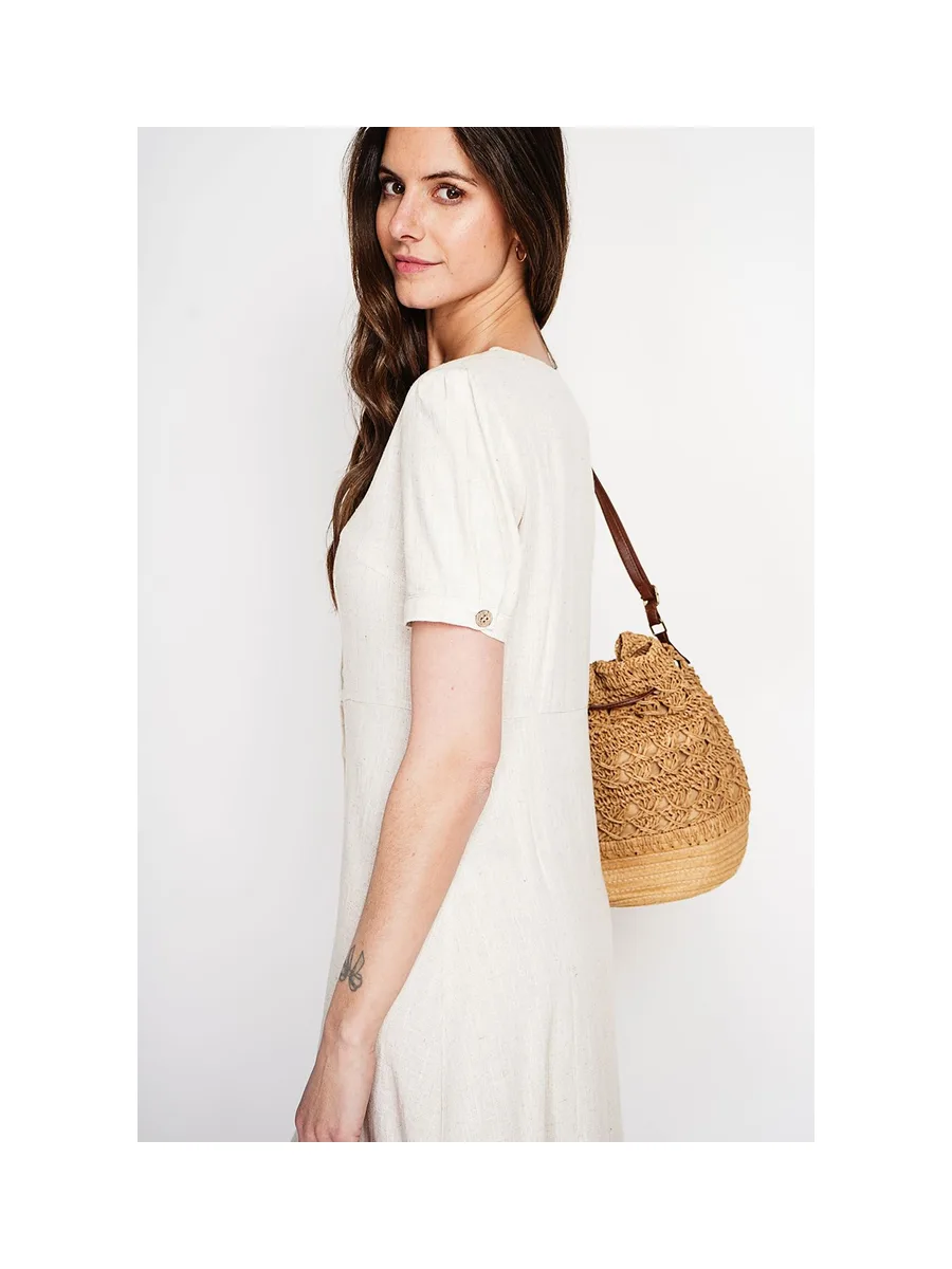 Robe longue boutonnée devant à manche court 8