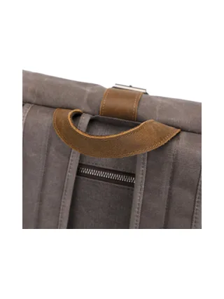 STAN - Sac à dos en cuir véritable et toile enduite - Bleu 23