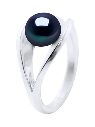 Bague Jonc Véritable Perle d'Eau Douce 8-9 mm — Argent 925 Millièmes Rhodié 3