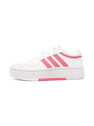 Baskets Blanches/Roses Femme Adidas Hoops 3.0 Bold 1