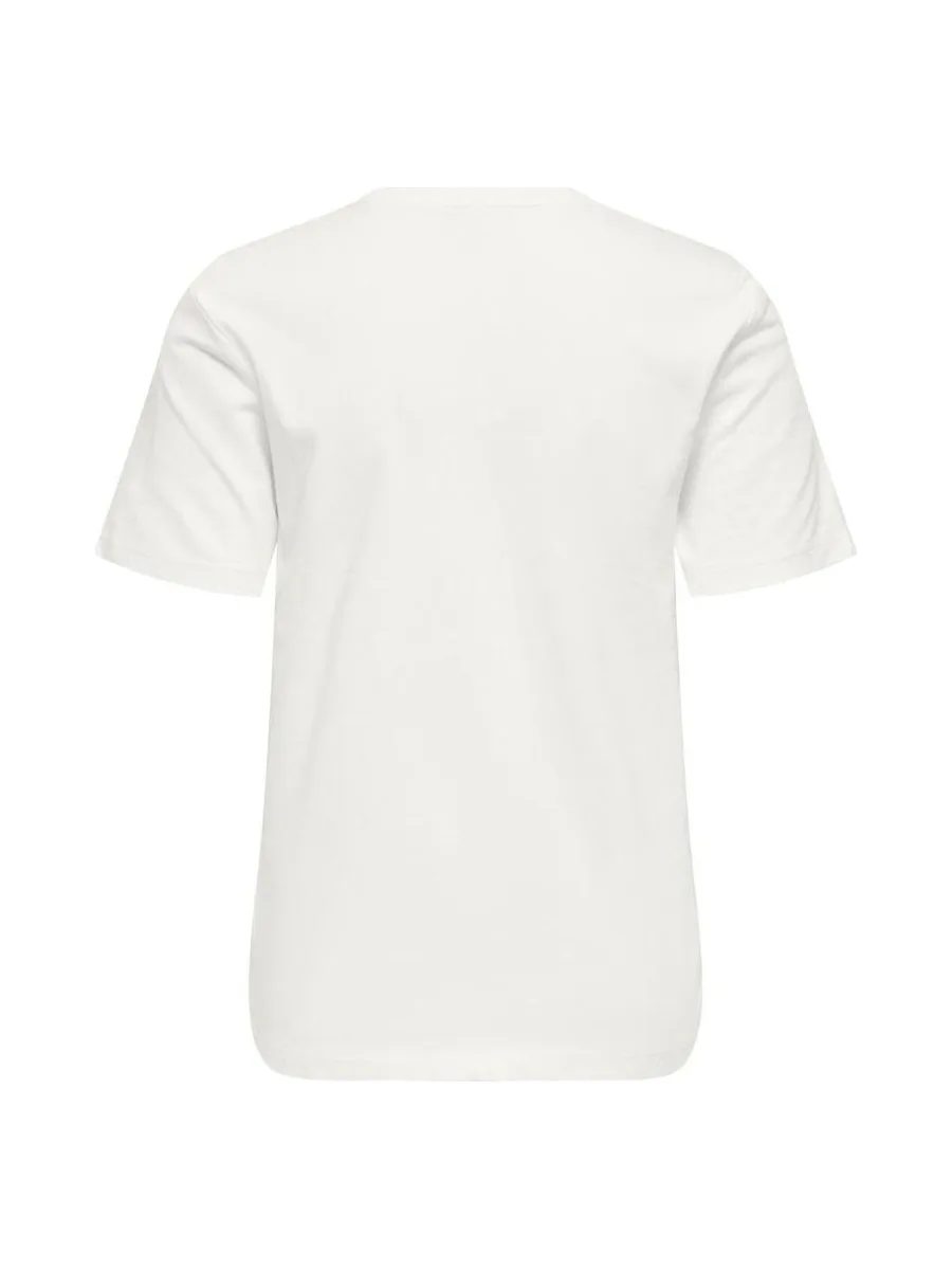T-Shirt Blanc/Vert Femme Only Lanya 2
