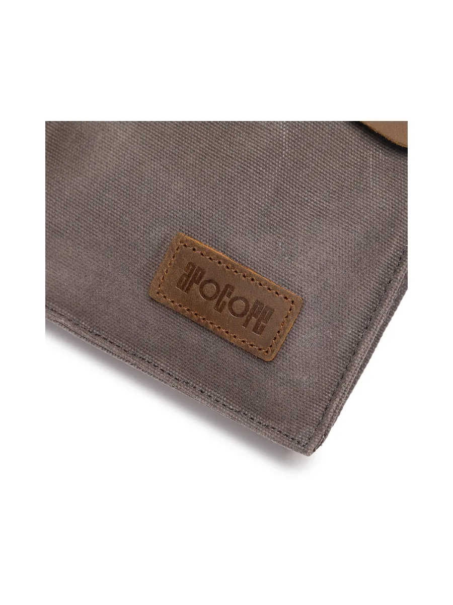VAL - Pochette bandoulière en cuir véritable et toile enduite - Bleu 55