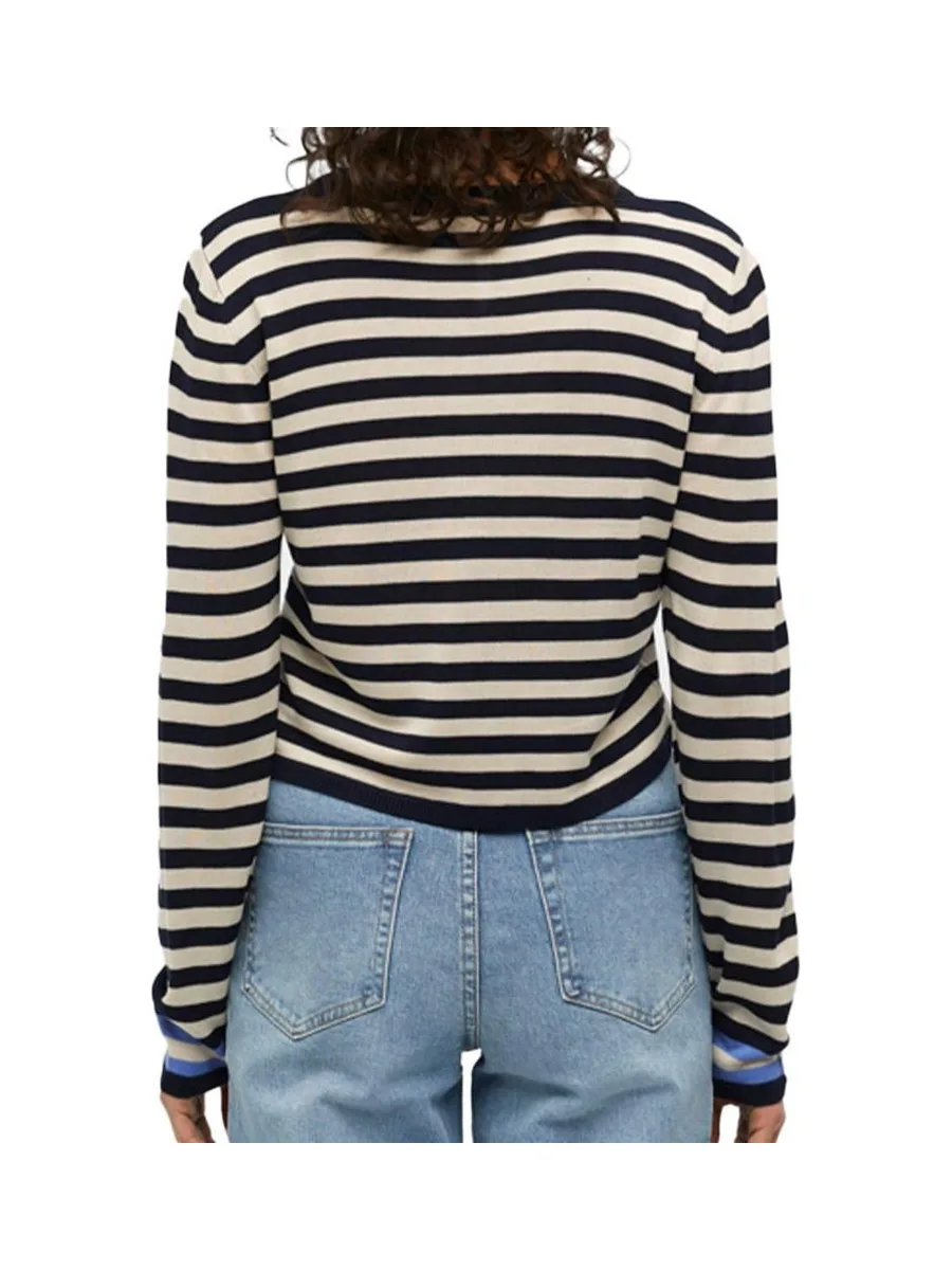 Pull Beige/Noir Femme Object Cropped 3