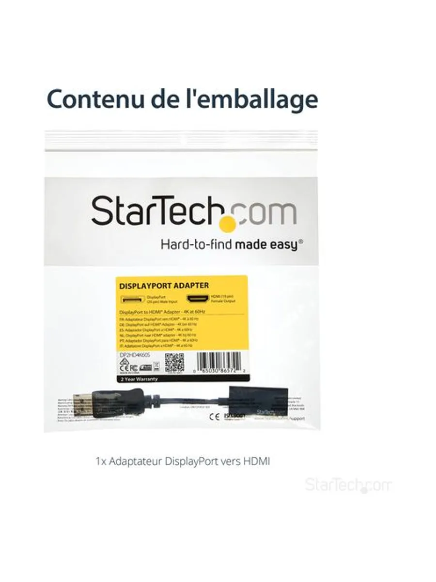 DisplayPort to HDMI Adapter - 4K 60Hz 12