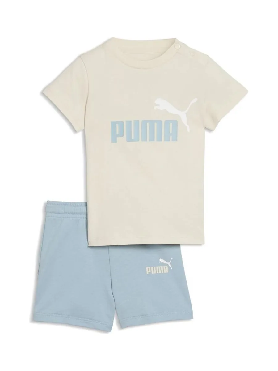 Ensemble Bleu/Beige Garçon Puma Minicats Ess Tee And 2