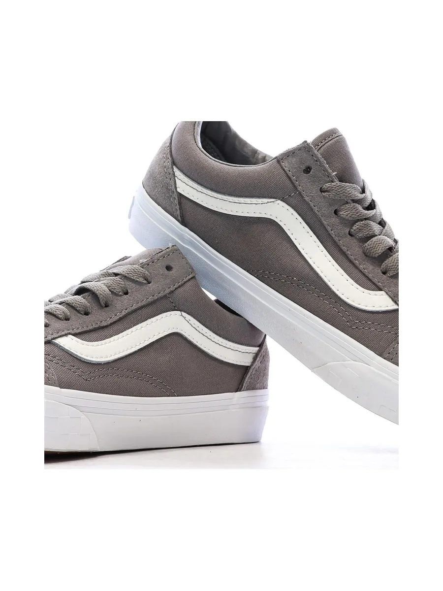 Baskets Grise Femme Vans Old Skool Check Bumper 8