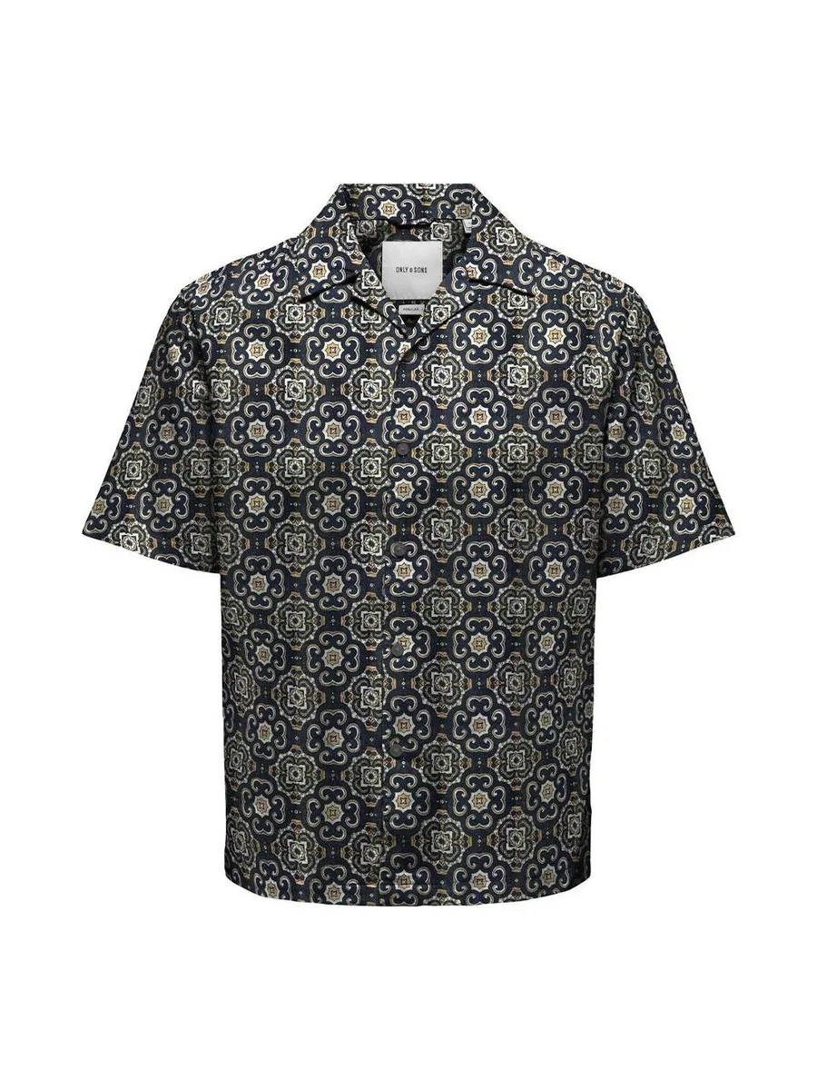 Chemise Marine/Marron Homme Only & Sons Onscaiden Fit 2