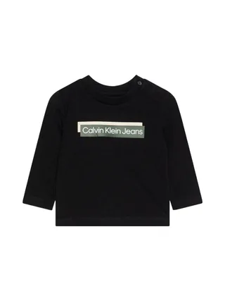 T-shirt Manches Longues Noir Garçon Calvin Klein Jeans Hero 1