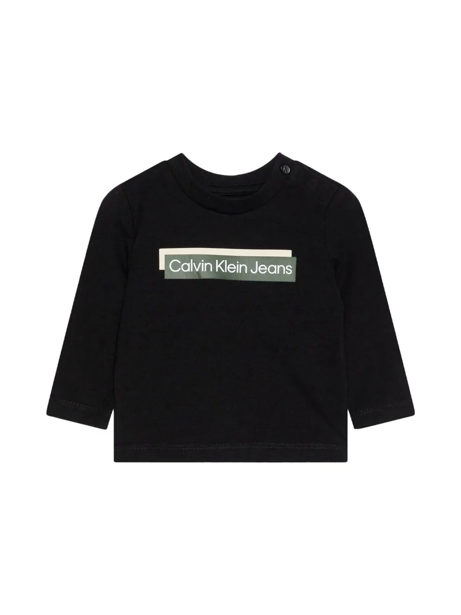 T-shirt Manches Longues Noir Garçon Calvin Klein Jeans Hero 2