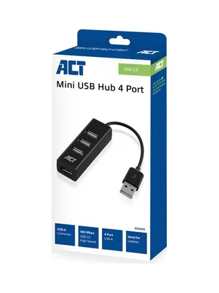 USB 2.0 Hub mini 4 port black 6