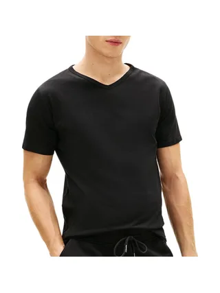 X3 T-Shirts Noir Homme Tommy Hilfiger Stretch 2